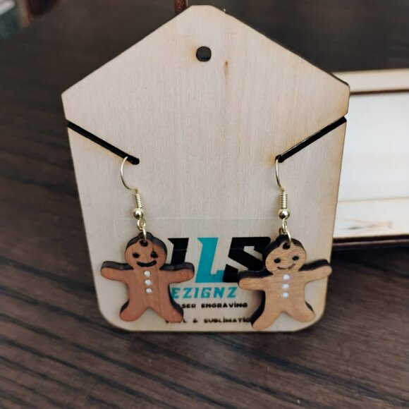 Gingerbread Man Dangle Earrings - Picture 4 of 6